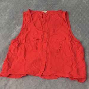 Urban Outfitters Button-down Red XS Crop Top